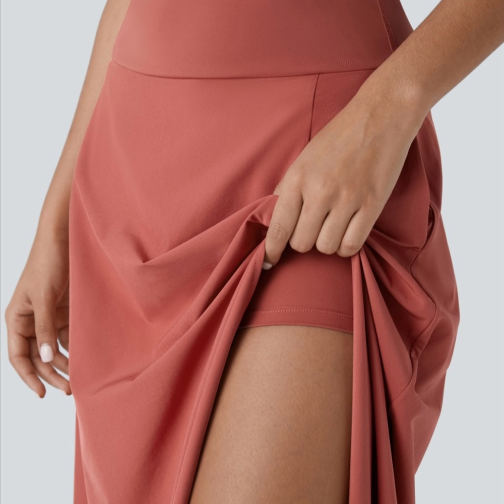 Halara Breezeful High Waisted Pocket 2-in-1 Flowy Quick Dry Maxi Skirt, Size L - Picture 6 of 7